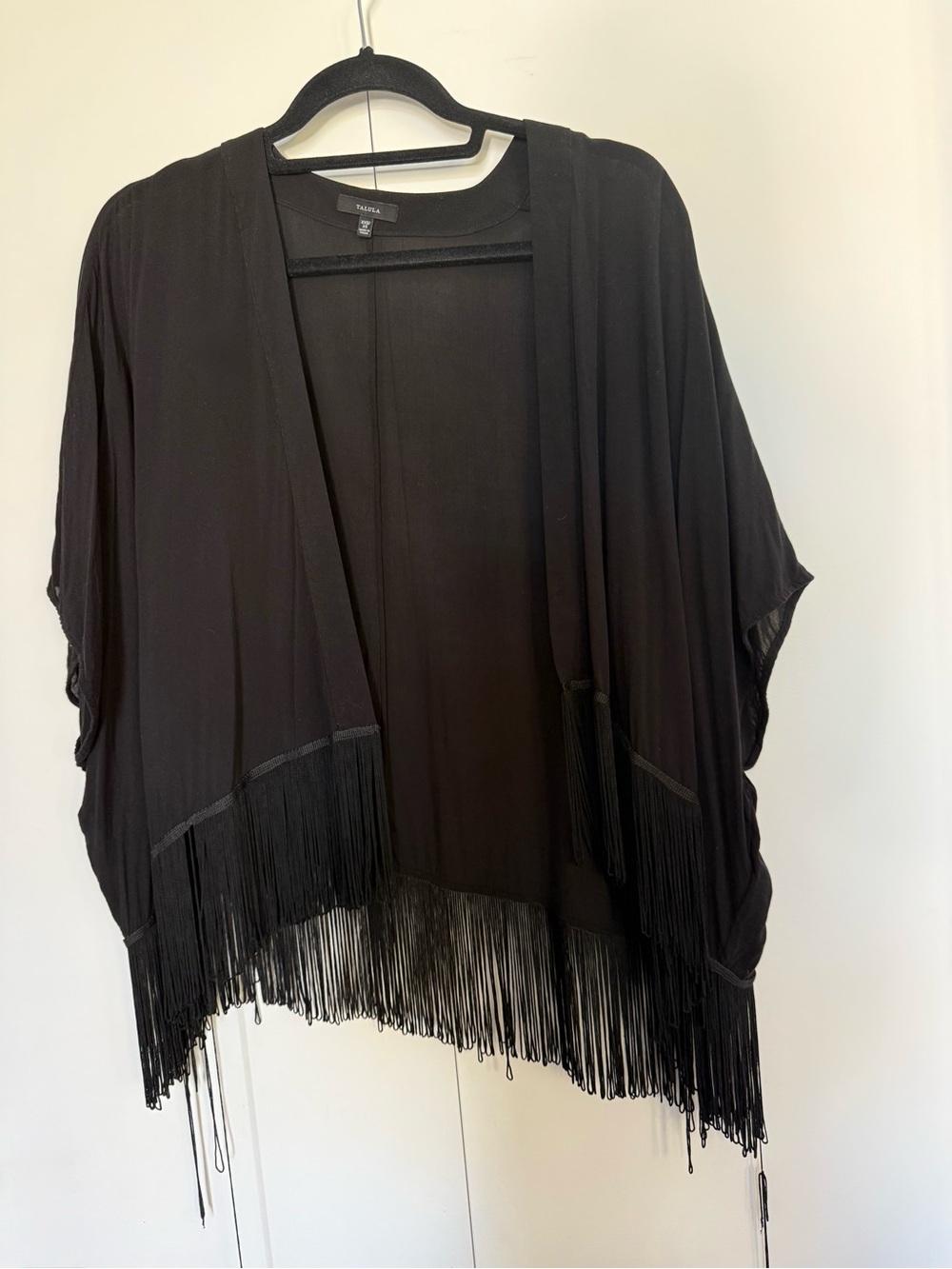 Open-Front Drapey Fringe Poncho: Talula
